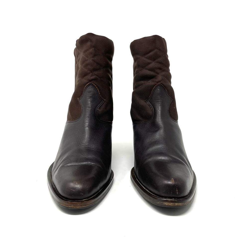 Vintage Arnold Churgin Dark Brown Leather Western Ankle Boots Size 5.5/ 35.5 - Picture 3 of 8